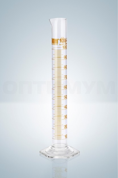 Цилиндр мерный Hirschmann 1000 : 10,0 мл класс А, коричневая градуировка