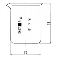 Стакан Н-1-50 ТС со шкалой ГОСТ 25336-82; ISO 3819