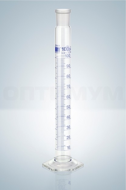 Цилиндр мерный Hirschmann 2000 : 20,0 мл класс A, синяя градуировка, с пластиковой пробкой