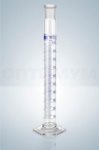 Цилиндр мерный Hirschmann 2000 : 20,0 мл класс A, синяя градуировка, со стеклянной пробкой