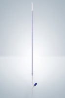 Бюретка Hirschmann 50 : 0,1 мл, класс AS, с линией Шеллбаха, светлое стекло, синяя градуировка, клапанный PTFE кран