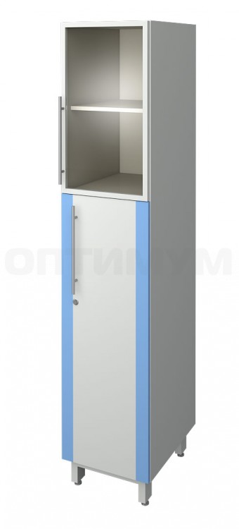 Шкаф для документов с верхней стеклянной дверью в алюминиевой раме ЛАБ-PRO ШДА 40.50.193