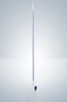 Бюретка Hirschmann 50 : 0,1 мл, класс B, с линией Шеллбаха, светлое стекло, синяя градуировка, боковой клапанный PTFE кран
