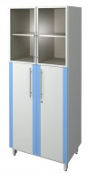 Шкаф для документов с верхними стеклянными дверями в алюминиевых рамах ЛАБ-PRO ШДА 80.50.193