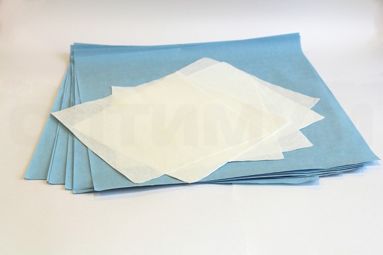 Бумага крепированная стандартная "УМК-60", 400х400мм, белая/синяя, 1000 листов