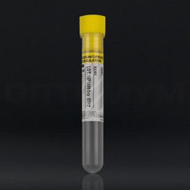 Пробирка для коагулогических реакций 3,6 мл, 13*75 мм (с цитратом натрия (3,8%)), желтая пробка, п/п, FL Medical