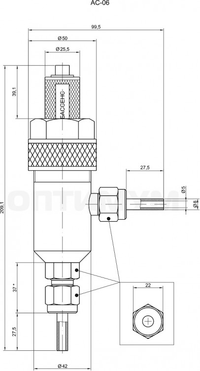 Установочная арматура для установки сенсора в байпасную линию высокого давления (УАР-04)