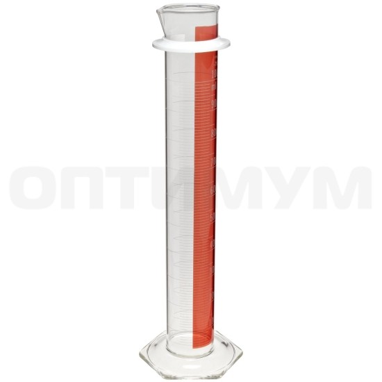 Цилиндр мерный, 100 мл, ц.д. 1 мл, со стеклянным основанием, ТС, Lifetime Red, 1 шт./уп., 12 шт./кор., Pyrex (Corning)