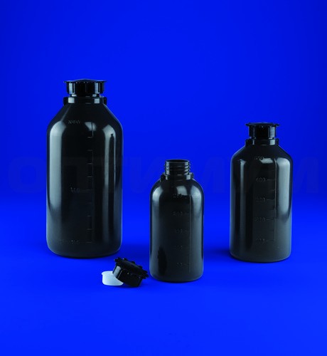 Бутылка узкогорлая градуированная 500 мл, п/эт, цвет серый, Aptaca