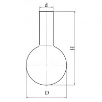 Колба круглодонная с цилиндрической горловиной К-2-50-22, ТС