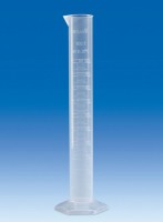Цилиндр мерный VITLAB, 2000 мл, класс B, высокий, рельефная шкала, PP