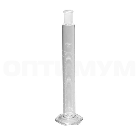 Цилиндр мерный, 50 мл, ц.д. 1 мл, стеклянное основание, внешний шлиф 24/40, без крышки, ТС, 1 шт., Pyrex (Corning)