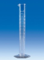 Цилиндр мерный VITLAB, 250 мл, класс B, высокий, рельефная шкала, SAN, 6 шт/упак