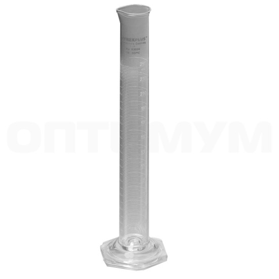 Цилиндр мерный, 250 мл, ц.д. 2,0, с носиком и стекл. основ., ПВХ, TD, 4 шт, Pyrex (Corning)