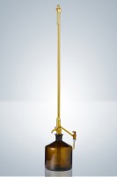 Автоматическая бюретка Пеллета Hirschmann 10 : 0,02 мл, класс B, темное стекло, белая градуировка, стеклянный кран