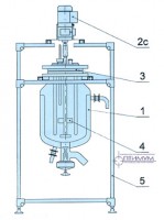 Дубликаторный аппарат с уплотнением ПТФЭ с электродвигателем и вариатором с донным затвором Ду 50 КЗА (100 л)