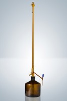 Автоматическая бюретка Пеллета Hirschmann 25 : 0,05 мл, класс B, темное стекло, белая градуировка, PTFE кран