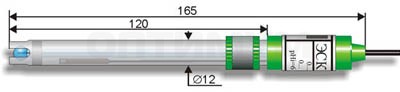 Стеклянный электрод ЭСК-10307/7 пластиковый корпус со встроенным 1 ключевым электродом сравнения