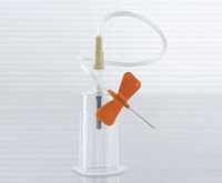 Игла-бабочка с луэр-адаптером и держателем оранжевая VACUETTE для взятия венозной крови 19 см, 25Gx3/4, 24 шт/упак