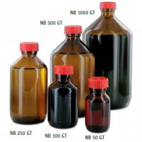 Бутыль для проб Behr NB 100 GT, 100 мл, узкое горло, коричневое стекло, крышка PP, 10 шт/упак