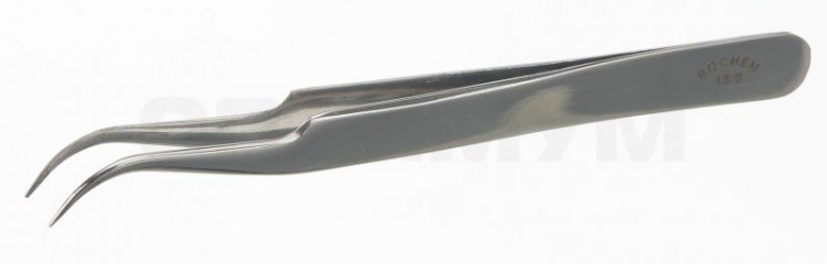 Пинцет прецизионный изогнутый, сверхострый, нержавеющая сталь 18/10, 105 мм, Bochem