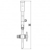 Колонка хроматографическая с фильтром и краном (эскиз 2-963-01)