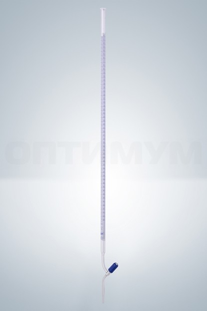 Бюретка Hirschmann 10 : 0,02 мл, класс AS, с линией Шеллбаха, светлое стекло, синяя градуировка, клапанный PTFE кран