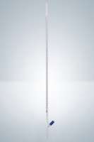 Бюретка Hirschmann 10 : 0,02 мл, класс B, светлое стекло, черная градуировка, клапанный PTFE кран