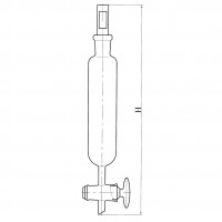 Делительная воронка цилиндрическая ВД-1-10, кран с резьбовым уплотнением (1 шт)