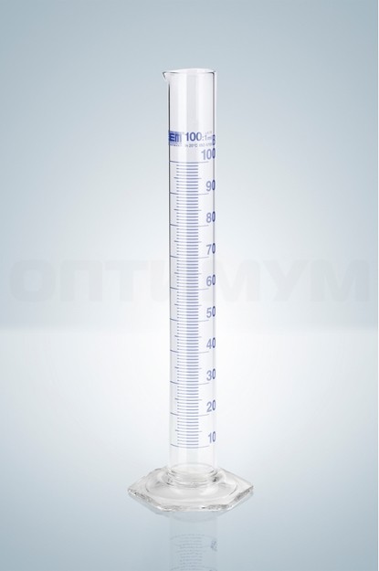 Цилиндр мерный Hirschmann 100 : 1,0 мл класс B, синяя градуировка