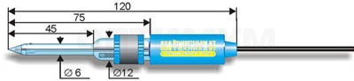 Стеклянный электрод ЭСК-10611/4 со встроенным 1 ключевым электродом сравнения D 6мм