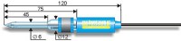 Стеклянный электрод ЭСК-10611/7 со встроенным 1 ключевым электродом сравнения D 6мм