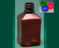 Бутылка квадратная 540 мл коричневая с крышкой и контрольным кольцом