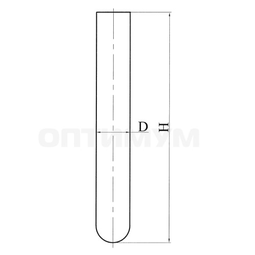 Пробирка типа П2 40*200 ТС, эскиз 2-791-34