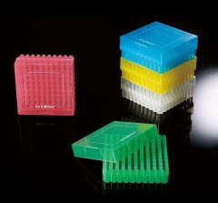 Штатив для хранения криопробирок 1-2 мл, 100 мест, полипропилен, с крышкой, набор разных цветов, Biologix