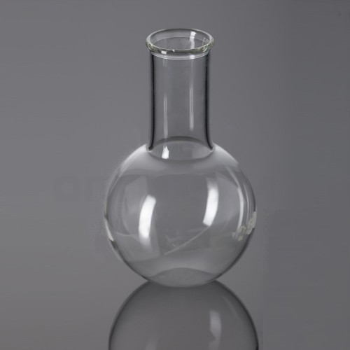 Колба круглая плоскодонная, 250 мл, d 74 мм, цилиндр. горловина 34 мм, Glassco