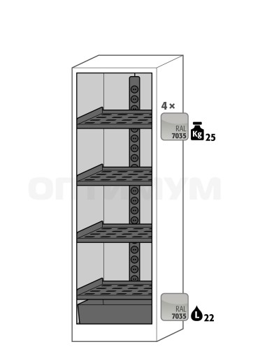 Шкафы для хранения аккумуляторов, 90 минут Ion-Line, Asecos