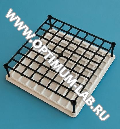 Штатив ШПК-64, 64 гнезда, размер ячейки 18 мм, МиниМед