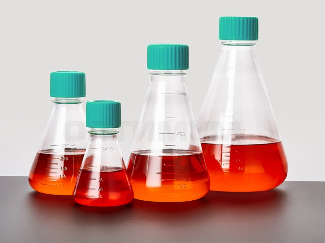 Колба Эрленмейера, ПЭТГ, с крышкой, стерильная, Jet Biofil