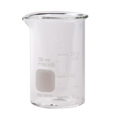 Стакан стеклянный, 30 мл, высота 56 мм, d 35 мм, низкий, двойная шкала, 48 шт, Pyrex (Corning)