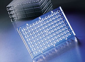 Планшет для кристаллизации белка CrystalEX, 96 луночный, Conical flat Bottom, 1×7 µl белковая лунка, гидрофильная поверхность, нестерильные, полимер, 25 шт./уп., 50 шт./кор., Corning