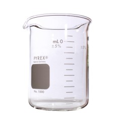 Стакан стеклянный, 10 мл, высота 32 мм, d 25 мм, низкий, двойная шкала, 48 шт, Pyrex (Corning)