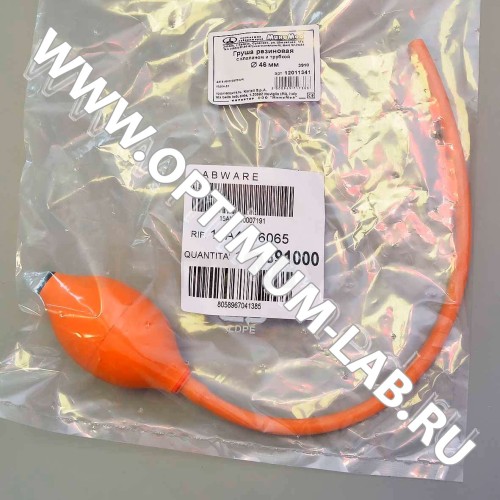 Груша резиновая с клапаном и трубкой, d-4-6 мм