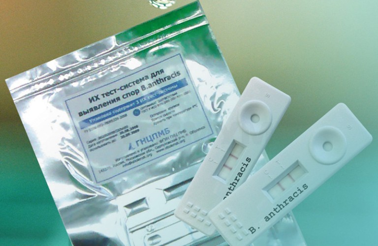 ИХТ для выявления спор возбудителя сибирской язвы (Bacillus anthracis), 1 тест в упаковке.