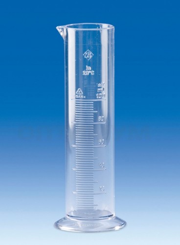 Цилиндр мерный VITLAB, 250 мл, класс B, рельефная шкала, SAN