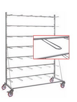Стеллаж Rack for cages THF 2364 из нержавеющей стали с держателями "шпилька" для 30 клеток типа II