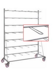Стеллаж Rack for cages THF 2364 из нержавеющей стали с держателями "шпилька" для 30 клеток типа II