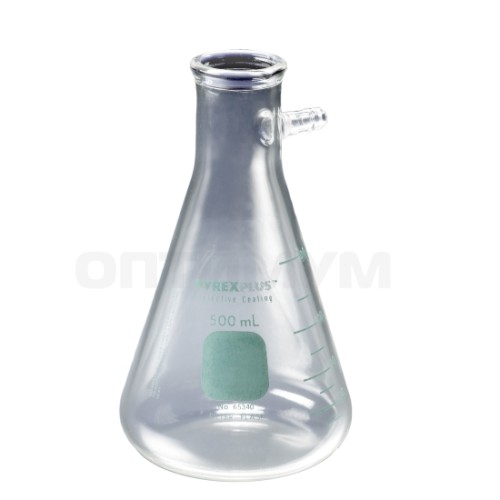 Колба Бунзена, 500 мл, горловина 34 мм, градуировка, ПВХ, 6 шт, Pyrex (Corning)