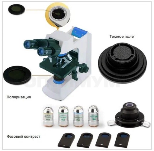 Микроскоп бинокуляр, Infinity E-Plan 4× (5×) /0,1, 10×/0,25, 40×/0,65(S), 100×/1,25(O,S), B-200-С, Биомед