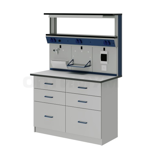 Стол лабораторный ЛАБ-PRO 120.65.90 на опорных тумбах, рабочая поверхность - LAMINAT